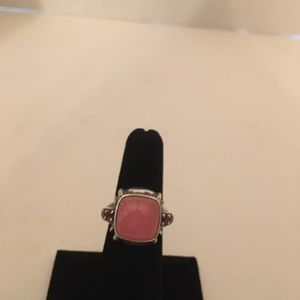 Judith Ripka Sterling Silver Pink Chalcedony and CZ Accent 6-6.5”